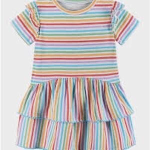 Andy & Evan Multicolor Striped Kids Dress